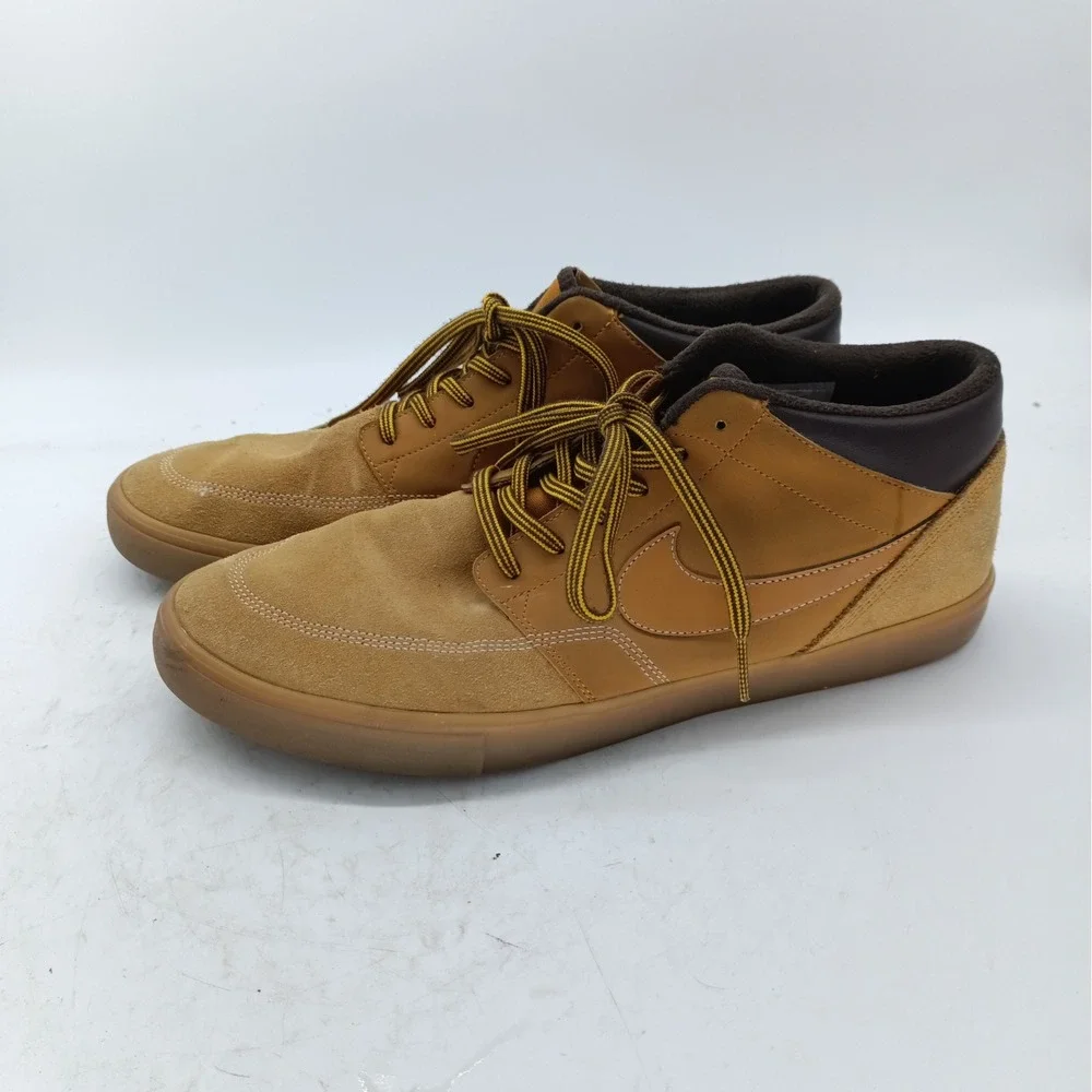 Nike SB Chron Solarsoft Mid Wheat Brown Skate Shoes AJ6978-779 Mens 12